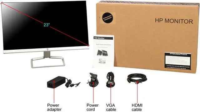 Alt view image 7 of 6 - HP 23f 23" Full HD 1920x1080 60Hz VGA HDMI Micro-Edge Display Tilt IPS LED Backlit LCD Monitor