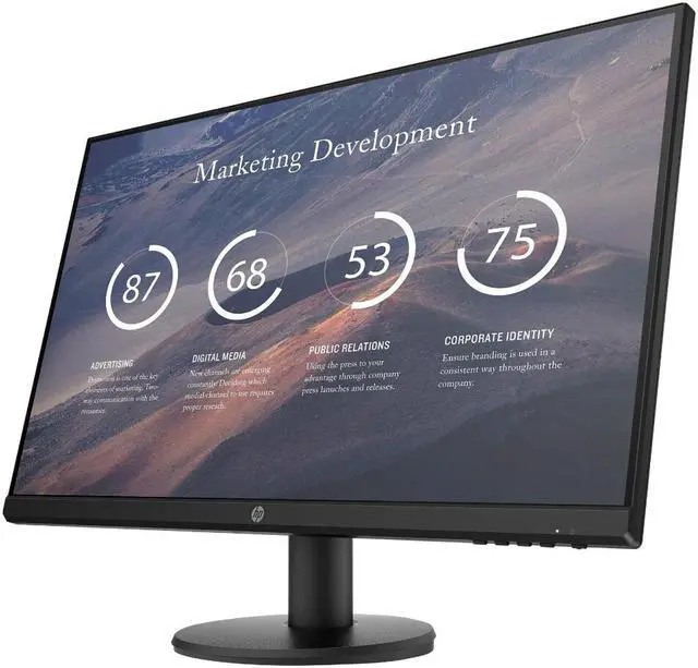 Alt view image 3 of 6 - HP 27" 60 Hz IPS FHD Monitor 5 ms (on/off) D-Sub, HDMI P27v G4