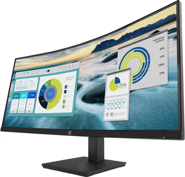 Alt view image 2 of 5 - HP 34" 100 Hz VA UWQHD Monitor HDMI, DisplayPort, USB-C P34hc G4 21Y56AA#ABA
