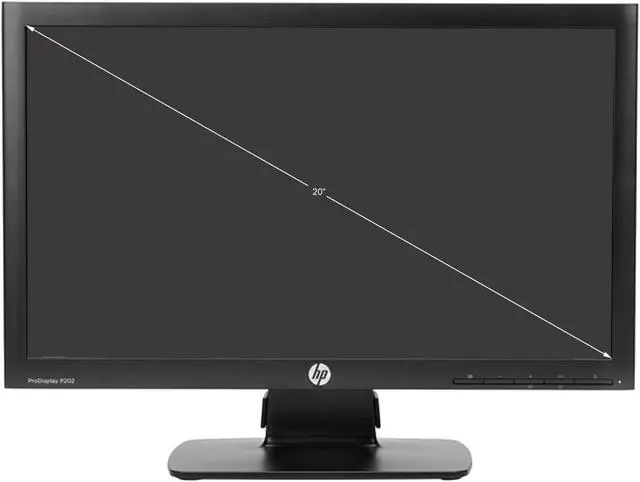Alt view image 2 of 6 - HP ProDisplay P202M (K7X28AA#ABA) 20" 1600 x 900 60 Hz IPS Monitor