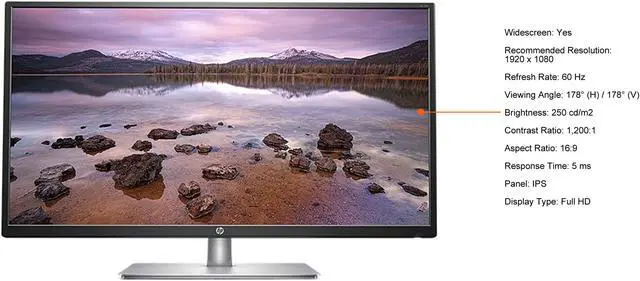 Alt view image 3 of 4 - HP 31.5" 60 Hz IPS FHD IPS Monitor (Grade A Refurbished) 5 ms D-Sub, HDMI 32s