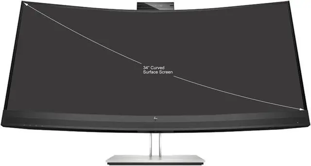 Alt view image 2 of 8 - HP 34" 75 Hz VA WQHD USB-C Conferencing Monitor 5 ms GtG (with overdrive) Curved E Series E34m G4