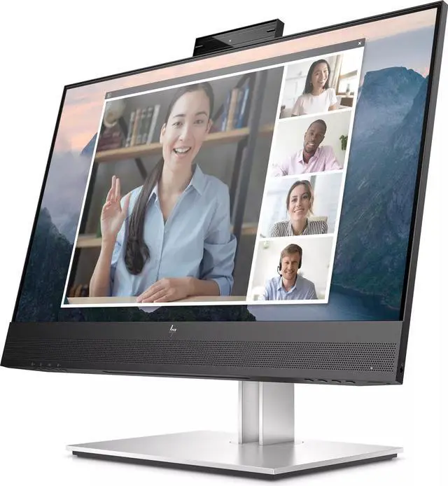 Alt view image 2 of 5 - HP 24" (23.8" Viewable) IPS FHD Conferencing Monitor 5 ms Flat Panel E24MV G4
