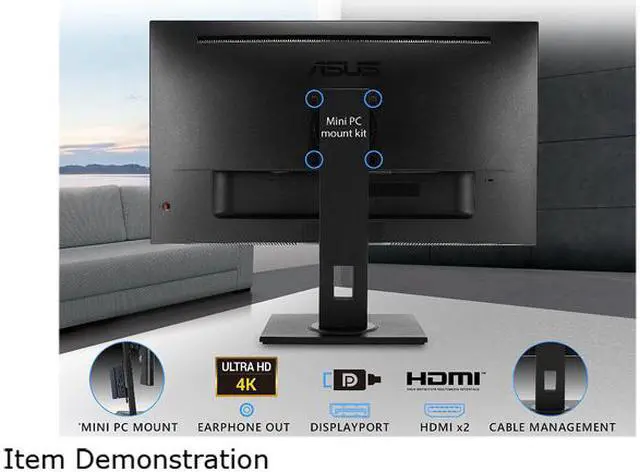 Alt view image 7 of 7 - ASUS VP28UQGL Gaming Monitor - 28", 3840 x 2160 4K, 1ms, Adaptive-Sync / FreeSync, Flicker Free, Blue Light Filter, Ergonomic Design