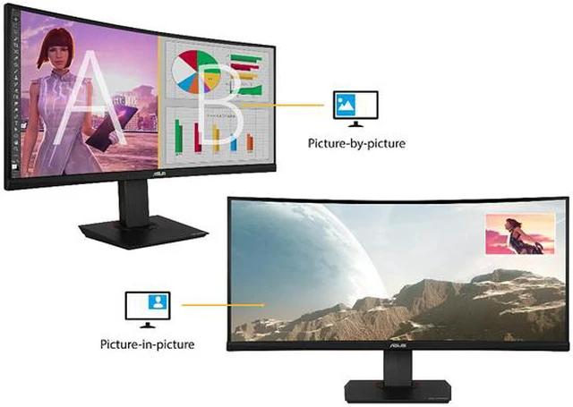 Alt view image 7 of 9 - ASUS TUF Gaming VG35VQ Curved Gaming Monitor 35" WQHD (3440 x 1440), 100Hz, Extreme Low Motion Blur, Adaptive-Sync, 1ms (MPRT)