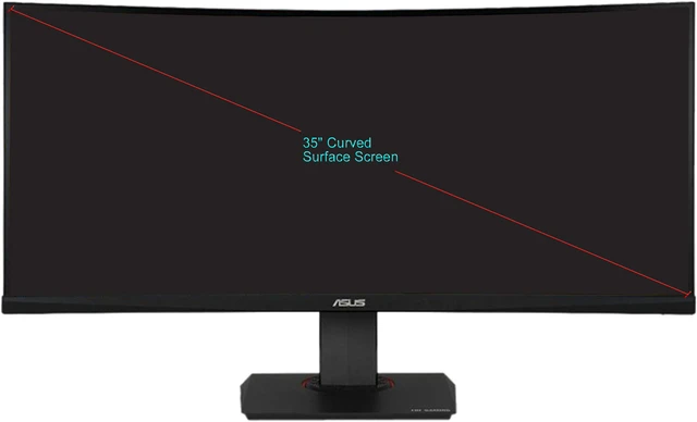 Alt view image 2 of 9 - ASUS TUF Gaming VG35VQ Curved Gaming Monitor 35" WQHD (3440 x 1440), 100Hz, Extreme Low Motion Blur, Adaptive-Sync, 1ms (MPRT)