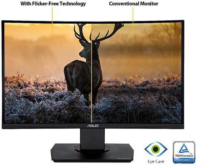 Alt view image 6 of 7 - ASUS TUF Gaming VG24VQ 24" (23.6" Viewable) Full HD 1920 x 1080 1ms MPRT 144Hz 2 x HDMI, DisplayPort AMD FreeSync Asus Eye Care with Ultra Low-Blue Light & Flicker-Free Backlit LED Height Adjustable Curved Gaming Monitor