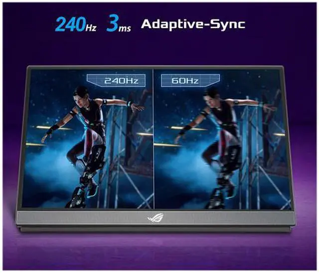 Alt view image 4 of 7 - ASUS ROG Strix XG17AHPE 17" (Actual size 17.3") Full HD 1920 x 1080 240 Hz (Max) Micro HDMI, USB-C Built-in Speakers Portable IPS Gaming Monitor