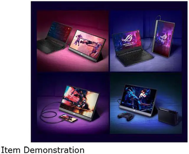 Alt view image 7 of 7 - ASUS ROG Strix XG17AHPE 17" (Actual size 17.3") Full HD 1920 x 1080 240 Hz (Max) Micro HDMI, USB-C Built-in Speakers Portable IPS Gaming Monitor
