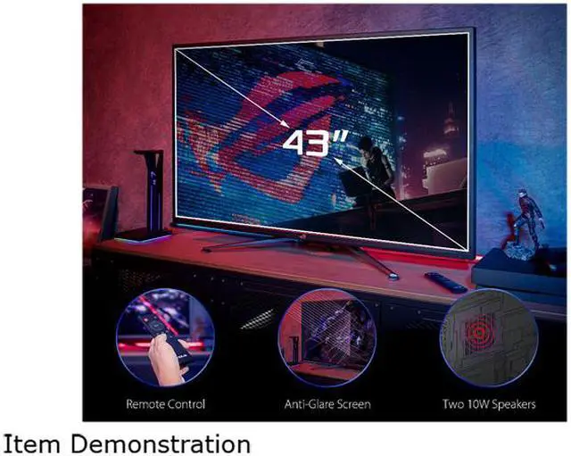 Alt view image 13 of 13 - ASUS ROG Swift PG43UQ 43" UHD 3840 x 2160 (4K) 1 ms (MPRT) 144 Hz 2xHDMI, 2xDisplayPort, USB, G-SYNC Compatible, DSC, DisplayHDR 1000, DCI-P3 90%, Adaptive Sync, Shadow Boost, Built-in Speakers Gaming Monitor