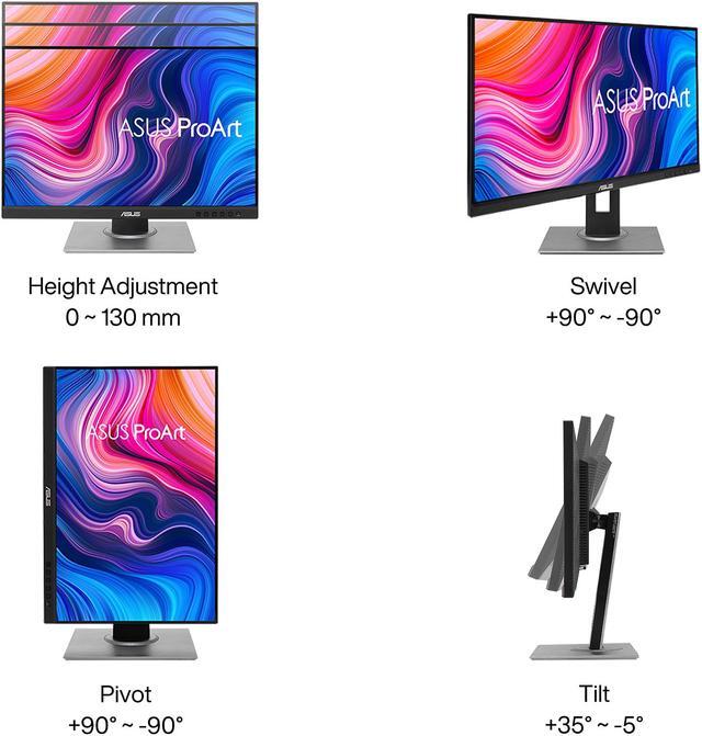 Alt view image 8 of 14 - ASUS ProArt Display PA248QV 24" WUXGA 1920 x 1200 16:10 Professional Monitor, 100% sRGB/Rec.709 Delta E < 2, IPS, DisplayPort HDMI D-Sub, Calman Verified, Eye Care, Anti-glare, Tilt Pivot Swivel Height Adjustable
