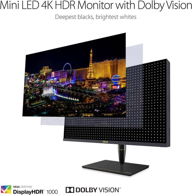 Alt view image 5 of 10 - ASUS ProArt Display PA32UCX-PK 32" 4K HDR Mini LED Monitor, 99% DCI-P3 99.5% Adobe RGB, DeltaE<1, 10-bit, IPS, Thunderbolt 3 USB-C HDMI DP, Calman Ready, Dolby Vision, 1200nits, w/ X-rite Calibrator