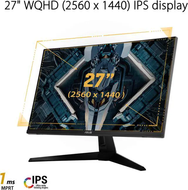 Alt view image 13 of 18 - ASUS TUF Gaming 27" 1440P HDR Monitor (VG27AQ1A) - QHD (2560 x 1440), IPS, 170Hz (Supports 144Hz), 1ms, Extreme Low Motion Blur, Speaker, NVIDIA G-SYNC Compatible, VESA Mountable, DisplayPort, HDMI