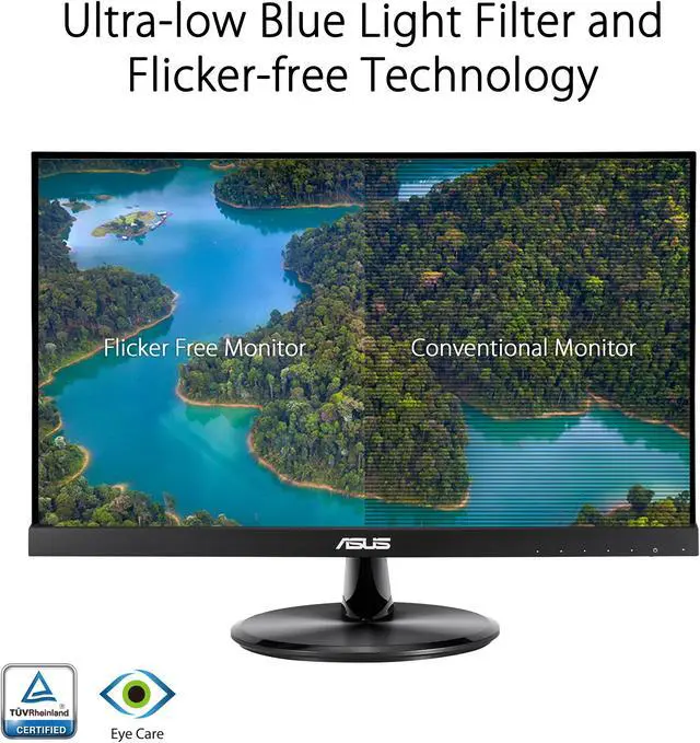 Alt view image 12 of 15 - ASUS VP229Q 22" (21.5" Viewable) 1080P Full HD, 75Hz, IPS, FreeSync Adaptive-Sync, Eye Care, HDMI DisplayPort VGA, Frameless, VESA Wall Mountable Monitor