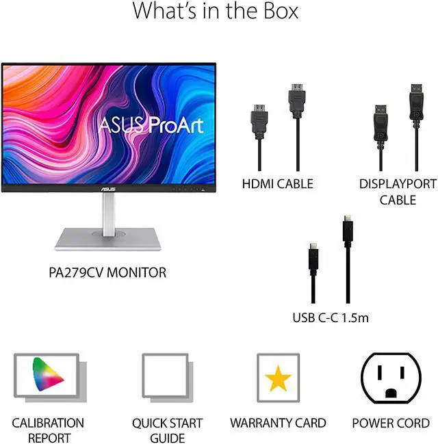 Alt view image 11 of 16 - ASUS ProArt Display PA279CV 27" 4K HDR UHD (3840 x 2160) Monitor, IPS, 100% sRGB/Rec. 709, Delta E < 2, USB-C DisplayPort HDMI USB Hub, Calman Verified, Eye Care, Tilt Pivot Swivel Height Adjustable