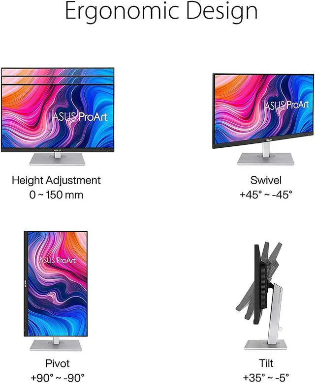 Alt view image 10 of 16 - ASUS ProArt Display 27" 1440P Monitor (PA278CV) - QHD (2560 x 1440), IPS, 100% sRGB/Rec. 709, Delta E < 2, Calman Verified, USB Hub, USB-C, DisplayPort Daisy-Chaining, HDMI, Eye Care, Height Adjustable
