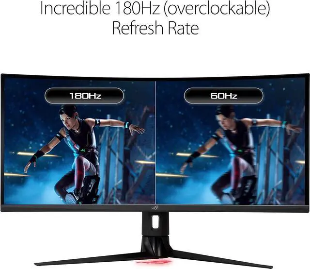 Alt view image 4 of 14 - ASUS ROG Strix 34" XG349C UWQHD 3440 x 1440 180Hz (OC) 1ms (GTG) Extreme Low Motion Blur Sync, 135% sRGB, G-Sync Compatible, DisplayHDR 400, USB-C, DisplayPort, HDMI Gaming Monitor