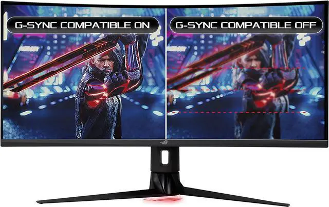Alt view image 5 of 14 - ASUS ROG Strix 34" XG349C UWQHD 3440 x 1440 180Hz (OC) 1ms (GTG) Extreme Low Motion Blur Sync, 135% sRGB, G-Sync Compatible, DisplayHDR 400, USB-C, DisplayPort, HDMI Gaming Monitor
