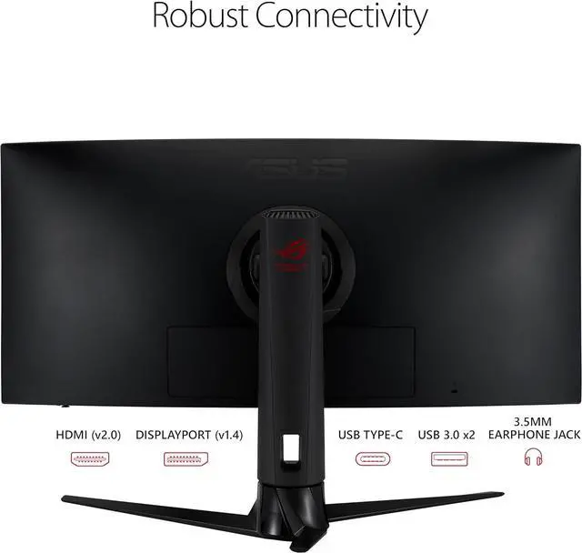Alt view image 7 of 14 - ASUS ROG Strix 34" XG349C UWQHD 3440 x 1440 180Hz (OC) 1ms (GTG) Extreme Low Motion Blur Sync, 135% sRGB, G-Sync Compatible, DisplayHDR 400, USB-C, DisplayPort, HDMI Gaming Monitor