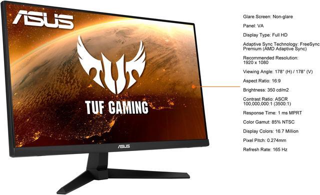 Alt view image 6 of 10 - ASUS TUF Gaming 24" (23.8" Viewable) VG247Q1A Full HD 1080P 165Hz (Supports 144Hz), 1ms, Extreme Low Motion Blur, Adaptive-sync, FreeSync Premium, Shadow Boost, Speakers, Eye Care, HDMI, DisplayPort Gaming Monitor