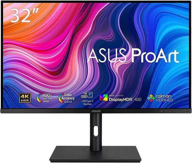 Alt view image 7 of 19 - ASUS ProArt Display 32" 4K PA329CV UHD 3840 x 2160, IPS, 100% sRGB/Rec.709, delta E < 2, Calman Verified, USB-C Power Delivery, DisplayPort, HDMI, USB 3.1 Hub, C-clamp, Height Adjustable HDR Monitor