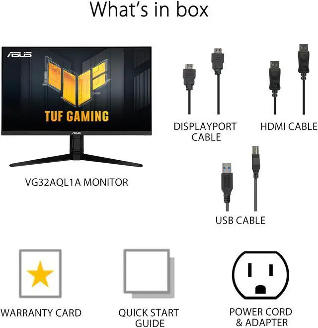 Alt view image 7 of 7 - ASUS TUF Gaming 32" 1440P Gaming Monitor (VG32AQL1A) - QHD (2560 x 1440), IPS, 170Hz, 1ms, Extreme Low Motion Blur Sync, FreeSync Premium, 99% DCI-P3, DisplayPort, HDMI, USB Hub, DisplayHDR 400