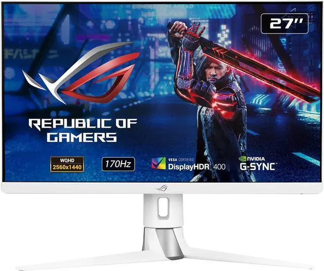 Main image of ASUS ROG Strix 27" 2560 x1440 1440P WQHD 2K Fast IPS, 170Hz Nvidia G-SYNC Compatible HDR400 White Gaming Monitor XG27AQ-W