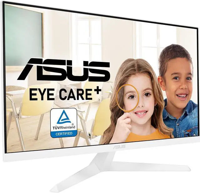 Alt view image 4 of 9 - ASUS VY279HE-W 27" 1080P Monitor - White, Full HD, 75Hz, IPS, Adaptive-Sync/FreeSync, Eye Care Plus, Color Augmentation, Rest Reminder, Antibacterial Surface, HDMI, VGA, Frameless, VESA Wall Mountable