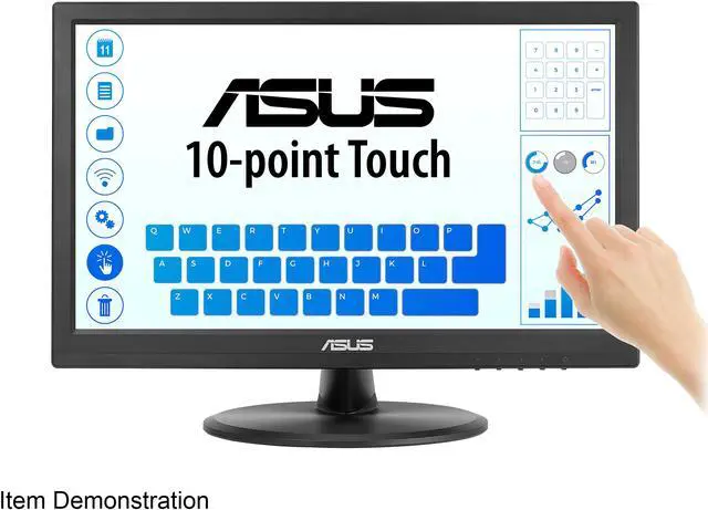Alt view image 7 of 10 - ASUS 15.6" Touch Monitor (VT168HR) - WXGA (1366 x 768), 10-point Touchscreen, Flicker free, Low Blue Light, Eye Care, VESA Mountable, VGA, HDMI, Tilt