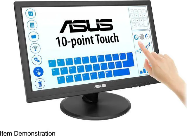 Alt view image 9 of 10 - ASUS 15.6" Touch Monitor (VT168HR) - WXGA (1366 x 768), 10-point Touchscreen, Flicker free, Low Blue Light, Eye Care, VESA Mountable, VGA, HDMI, Tilt