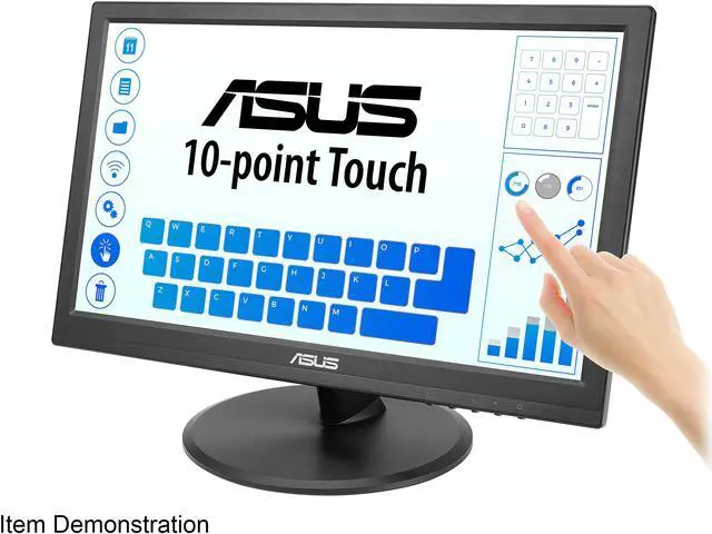 Alt view image 8 of 10 - ASUS 15.6" Touch Monitor (VT168HR) - WXGA (1366 x 768), 10-point Touchscreen, Flicker free, Low Blue Light, Eye Care, VESA Mountable, VGA, HDMI, Tilt