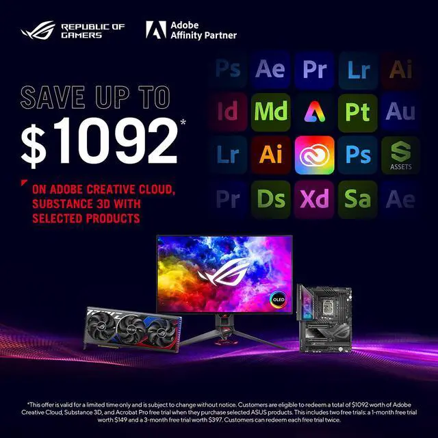 Alt view image 3 of 12 - ASUS ROG Strix 27" 1080P Gaming Monitor (XG276Q) - Full HD, IPS, 170Hz, 1ms, Extreme Low Motion Blur, FreeSync Premium Technology, DisplayPort, HDMI, Tripod Socket for Webcam, DisplayHDR400
