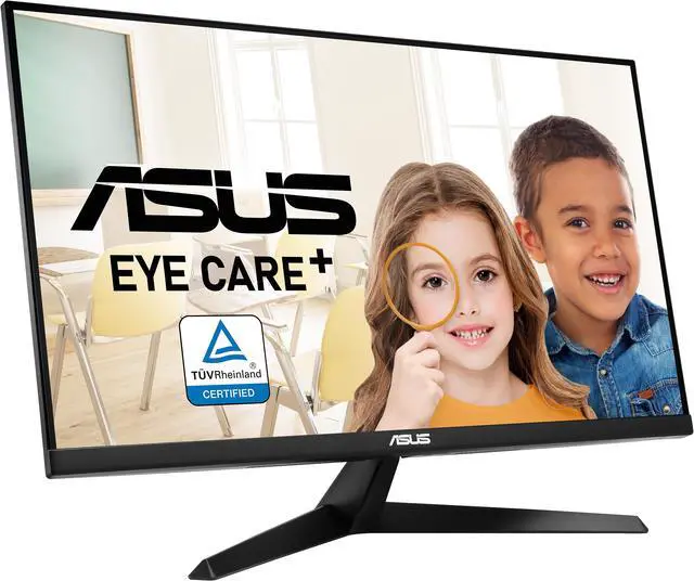 Alt view image 3 of 5 - ASUS VY279HE 27" Eye Care Monitor, 1080P Full HD, 75Hz, IPS, 1ms, Adaptive-Sync/FreeSync, Eye Care Plus, Color Augmentation, Antibacterial Surface, HDMI VGA, Frameless, VESA Wall Mountable