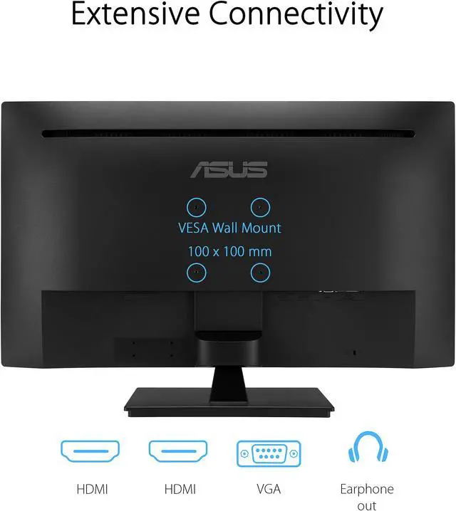 Alt view image 8 of 9 - ASUS 31.5" 1080P Monitor (VA329HE) - Full HD, IPS, 75Hz, Adaptive-Sync, Eye Care, Low Blue Light, Flicker Free, HDMI, VGA, Wall Mountable, Tilt Adjustable
