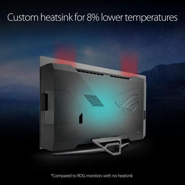 Alt view image 7 of 11 - ASUS ROG Swift OLED PG42UQ Gaming Monitor - 41.5" 4K, OLED, 138Hz (Overclocked), 0.1 ms (GTG), G-SYNC Compatible, Custom Heatsink, 98% DCI-P3, True 10-bit, HDMI 2.1, DisplayPort 1.4