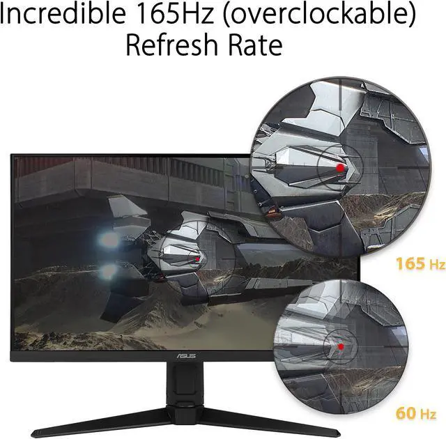 Alt view image 5 of 8 - ASUS TUF Gaming VG249Q1A 23.8" Gaming Monitor, 1080P Full HD, 165Hz (Supports 144Hz), IPS, 1ms, Adaptive-sync/FreeSync Premium, Extreme Low Motion Blur, Eye Care, HDMI DisplayPort