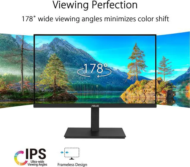 Alt view image 3 of 6 - ASUS 23.8" 1080P Docking Monitor (VA24ECPSN) - Full HD, IPS, 75Hz, Adaptive-Sync, Speakers, Eye Care, Low Blue Light, Flicker Free, USB-C, RJ45, HDMI, Frameless, Height Adjustment, VESA Wall Mountable