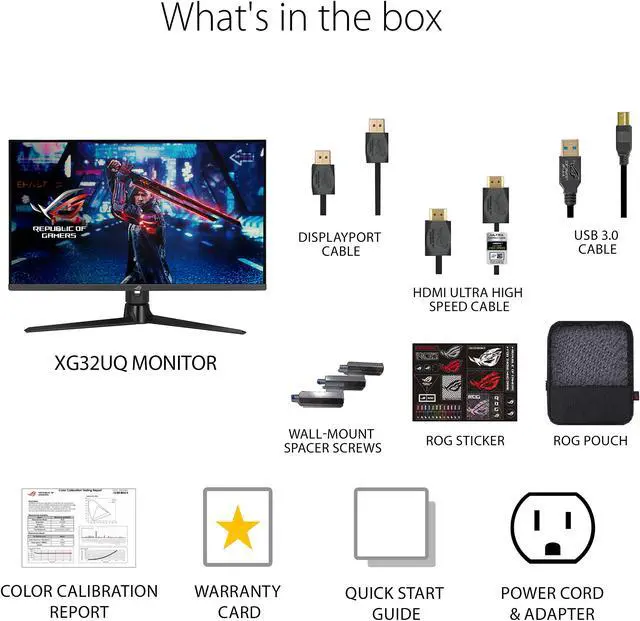 Alt view image 8 of 8 - ASUS ROG Strix 32" HDMI 2.1 DSC Gaming Monitor (XG32UQ) - 4K UHD (3840 x 2160), Fast IPS, 160Hz, 1ms, G-SYNC Compatible, FreeSync Premium Pro, DisplayPort, USB, HDMI, DisplayHDR600, Variable Overdrive