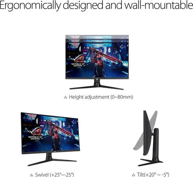 Alt view image 11 of 15 - ASUS 32” QHD Fast IPS, 175Hz (OC) Gaming Monitor - 1ms, G-SYNC compatible, 1440P (2560 x 1440), Variable Overdrive, Eye Care, DisplayHDR 600, DisplayPort, HDMI, USB, 96% DCI-P3 XG32AQ ROG Strix