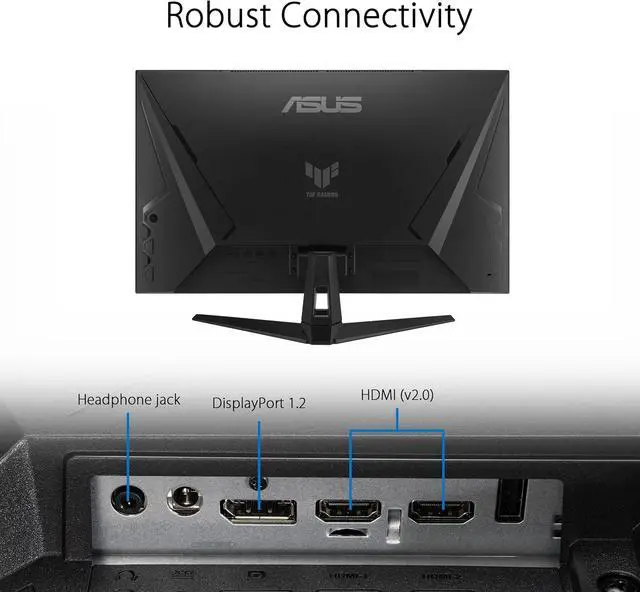 Alt view image 8 of 15 - ASUS TUF Gaming 31.5” 1440P HDR Monitor (VG32AQA1A) - QHD (2560 x 1440), 170Hz, 1ms, Extreme Low Motion Blur, FreeSync Premium, DisplayPort, HDMI, HDR-10, Shadow Boost, VESA Wall Mountable