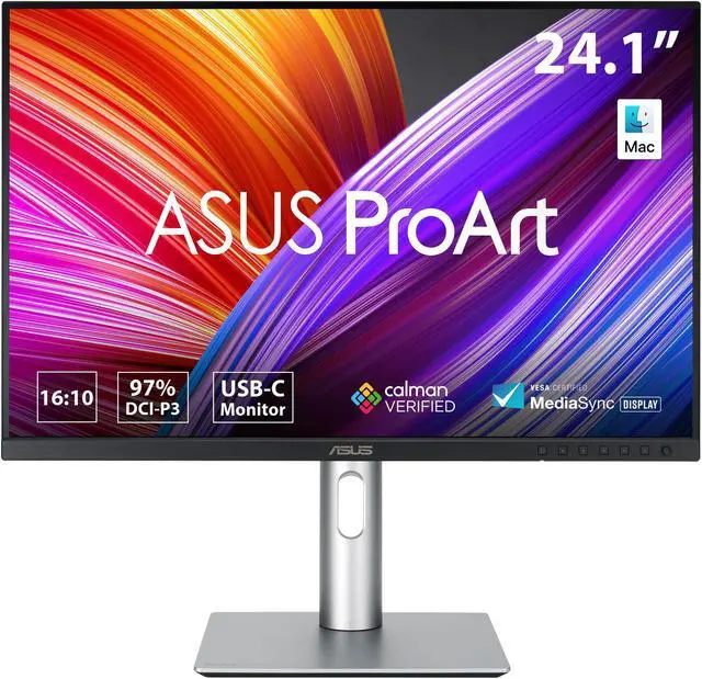 Alt view image 2 of 18 - ASUS ProArt Display 24" (24.1" viewable) 16:10 HDR Professional Monitor (PA248CRV) - IPS, (1920 x 1200), 97% DCI-P3, Delta E < 2, Calman Verified, USB-C PD 96W, DisplayPort, Daisy-Chain, Height Adjustable