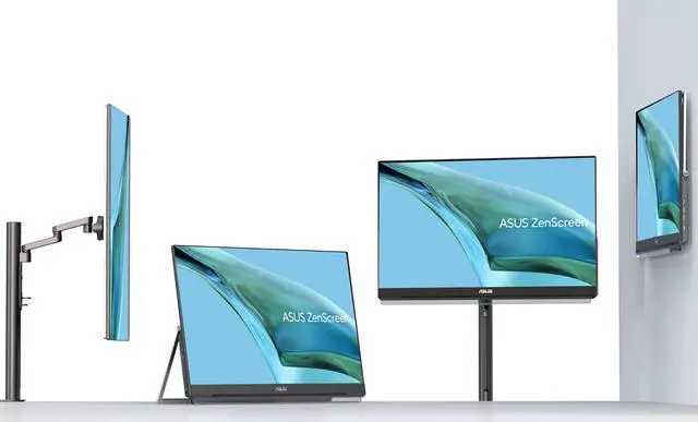 Alt view image 9 of 20 - ASUS ZenScreen 24" (23.8" viewable) 1080P Portable USB-C Monitor (MB249C) - Full HD, IPS, Speakers, Multi-stand Design, Kickstand, C-clamp Arm, Partition Hook, Carrying Handle, Work From Home Monitor