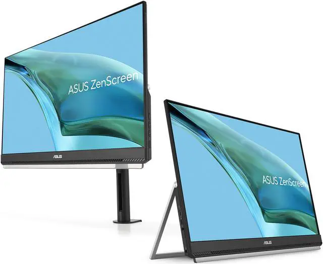 Alt view image 7 of 20 - ASUS ZenScreen 24" (23.8" viewable) 1080P Portable USB-C Monitor (MB249C) - Full HD, IPS, Speakers, Multi-stand Design, Kickstand, C-clamp Arm, Partition Hook, Carrying Handle, Work From Home Monitor