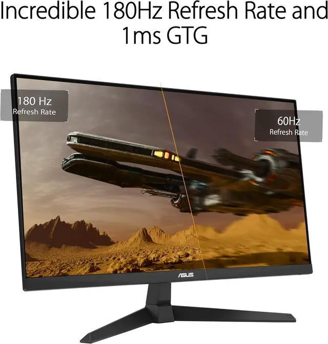 Alt view image 3 of 10 - ASUS TUF Gaming 24" (23.8 inch viewable) 1080P Monitor (VG249Q3A) - Full HD, 180Hz, 1ms, Fast IPS, Extreme Low Motion Blur, FreeSync Premium, Speakers, DisplayPort, HDMI, Variable Overdrive, 99% sRGB