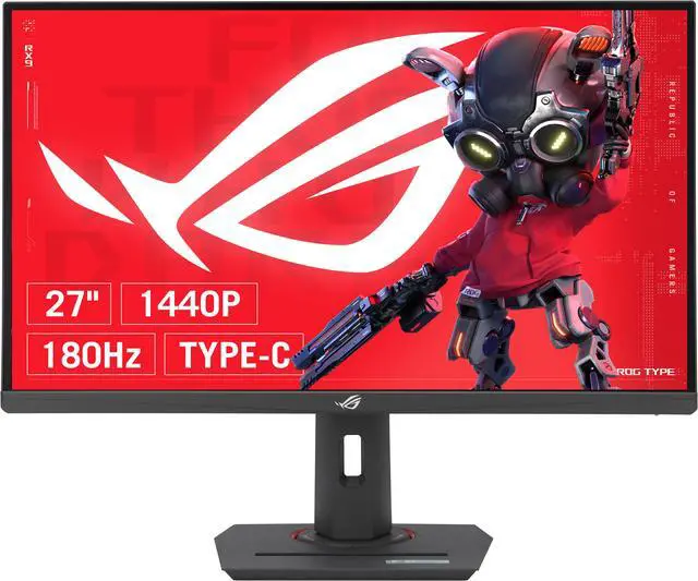 Alt view image 3 of 7 - ASUS ROG Strix 27” QHD HDR400 USB-C Gaming Monitor(XG27ACS)-2560x1440, 180Hz, 1ms, Fast IPS, 133% sRGB, Extreme Low Motion Blur Sync, G-Sync Compatible, DisplayWidget, Tripod Socket, 3 year warranty