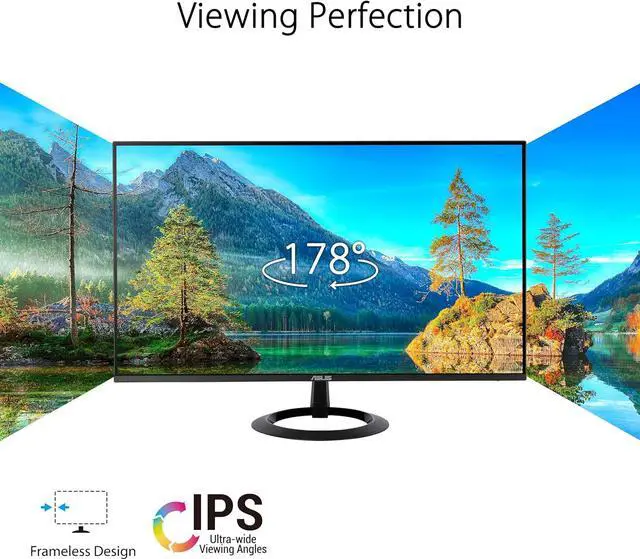Alt view image 5 of 10 - ASUS 27” (27-inch viewable) Eye Care Monitor (VZ27EHF) - Full HD (1920 x 1080), IPS, 100Hz, 1ms, Frameless, Adaptive-Sync, HDMI, Low Blue Light, Flicker Free, Ultra-Slim Profile, 3 Year Warranty