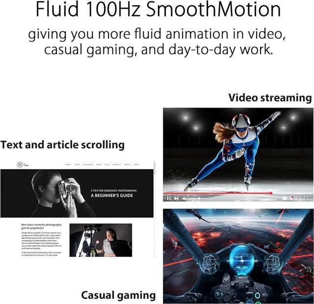 Alt view image 6 of 10 - ASUS 27” (27-inch viewable) Eye Care Monitor (VZ27EHF) - Full HD (1920 x 1080), IPS, 100Hz, 1ms, Frameless, Adaptive-Sync, HDMI, Low Blue Light, Flicker Free, Ultra-Slim Profile, 3 Year Warranty