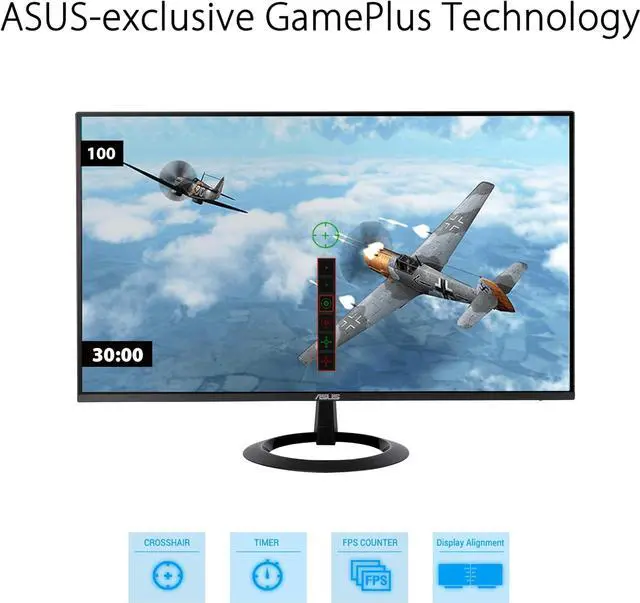 Alt view image 8 of 10 - ASUS 27” (27-inch viewable) Eye Care Monitor (VZ27EHF) - Full HD (1920 x 1080), IPS, 100Hz, 1ms, Frameless, Adaptive-Sync, HDMI, Low Blue Light, Flicker Free, Ultra-Slim Profile, 3 Year Warranty