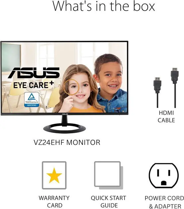 Alt view image 10 of 10 - ASUS 27” (27-inch viewable) Eye Care Monitor (VZ27EHF) - Full HD (1920 x 1080), IPS, 100Hz, 1ms, Frameless, Adaptive-Sync, HDMI, Low Blue Light, Flicker Free, Ultra-Slim Profile, 3 Year Warranty