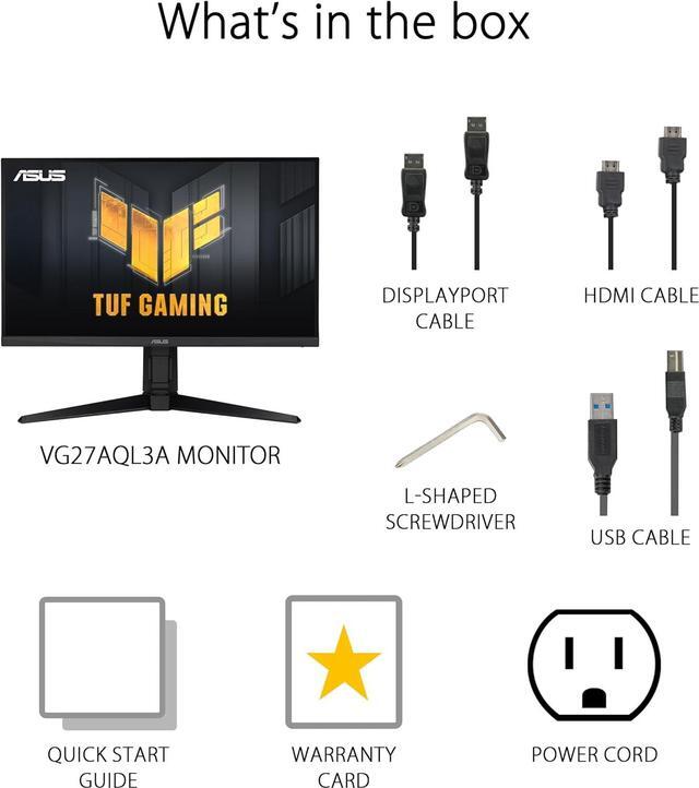 Alt view image 5 of 9 - ASUS TUF Gaming 27” 1440P Monitor (VG27AQL3A) - QHD (2560 x 1440), 180Hz, 1ms, Fast IPS, Extreme Low Motion Blur SYNC, G-SYNC Compatible, Freesync Premium, 130% sRGB, DisplayHDR 400, 3 Year Warranty